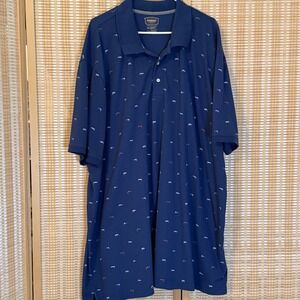 The Foundry Supply Co Mens 4XLT Resort Golf Polo Blue Nautical Flag Sail‎ Boat